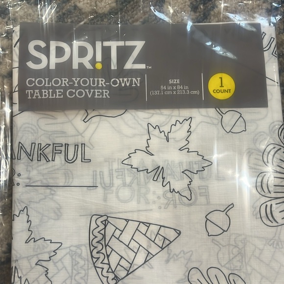 Spritz Thanksgiving Color your own Table Cover, 54 in. x 84 in. 2 Pack - Picture 2 of 4